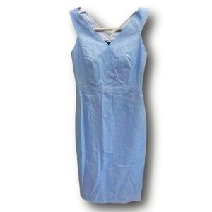 Banana Republic Birdseye Panel Sheath Dress Sleeveless Petite